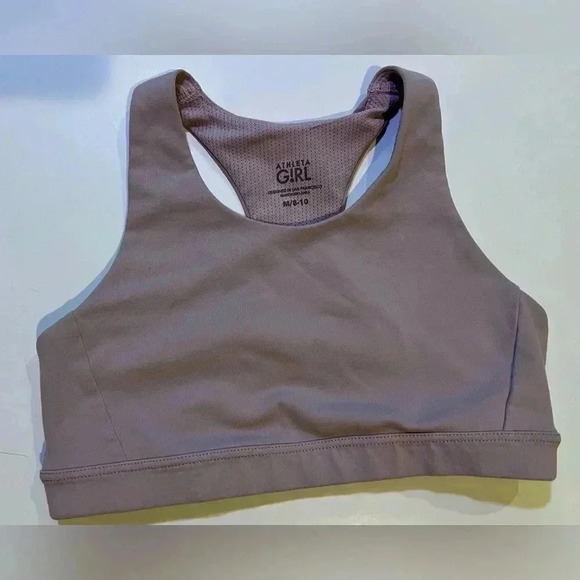 Athleta Girls sports bra purple mauve medium 8/10 speed racer athletic active - Picture 1 of 6